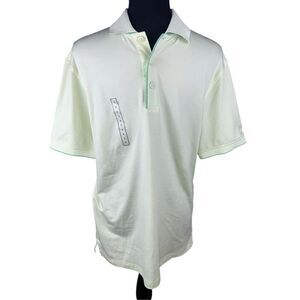 Walter Hagen men’s small pique lime green golf performance polo birdie par New